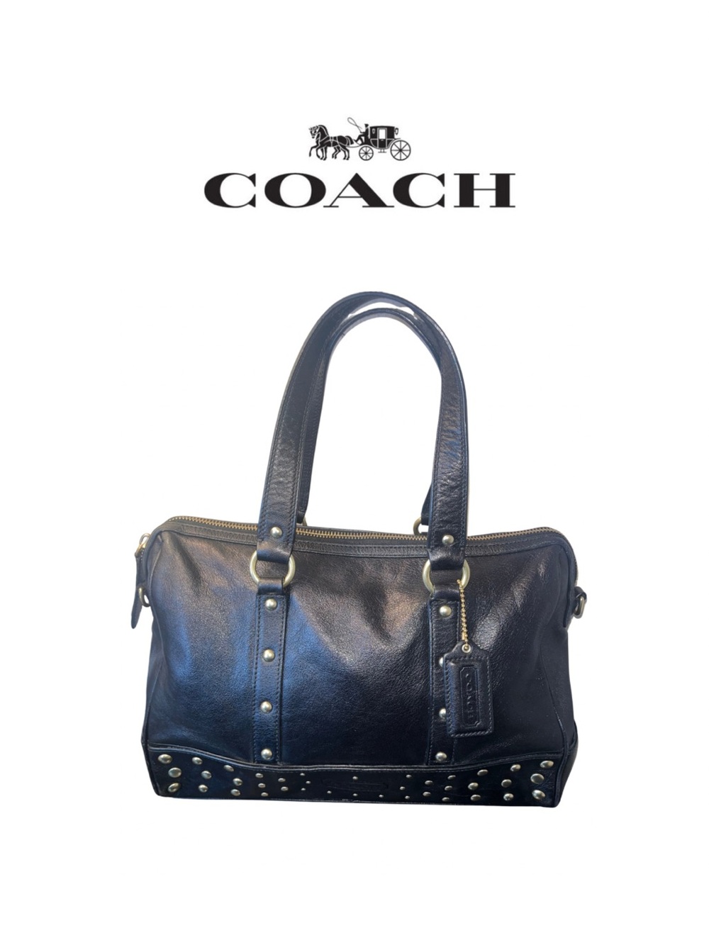 Coach Nancy Black Leather Shoulder Bag